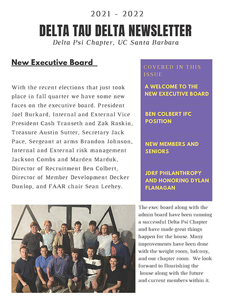 Delta Psi Newsletter - 2021-2022